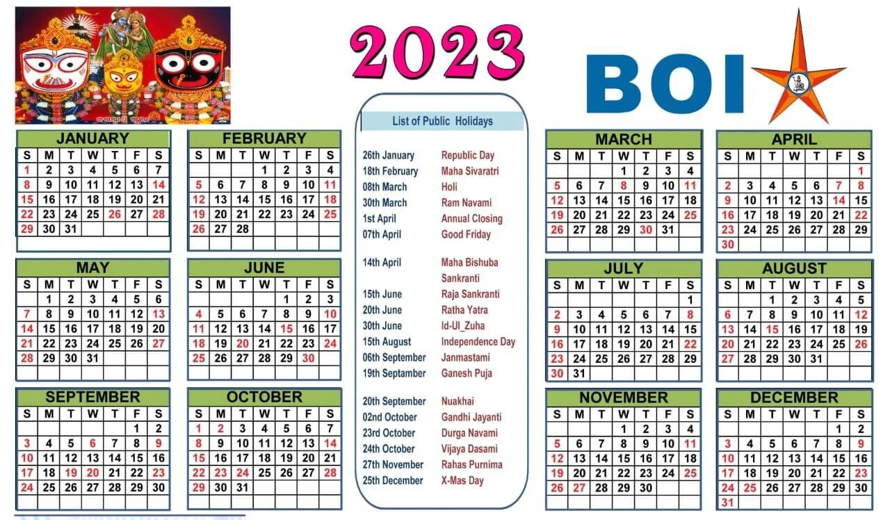 Bank Calendar 2023 Odisha