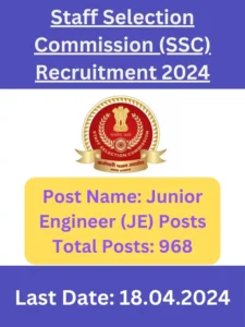 SSC JE Recruitment 2024