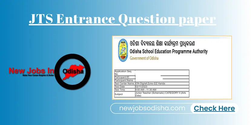 JTS Entrance Question Paper