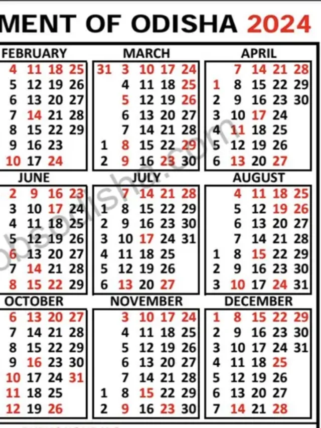 Odisha Govt Calendar 2024 Pdf Download Odisha Public Holidays 2024