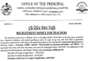 OAVs Keonjhar Recruitment 2025