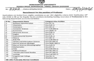 Berhampur University Recruitment 2026