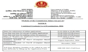 SSC CGL Recruitment 2026